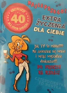 Karnet Party naklejany B6 + koperta Urodziny 40 wzór nr 07 (opakowanie 2 sztuki)