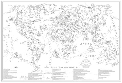 Mapa Kolorowanka Świat Młodego Odkrywcy