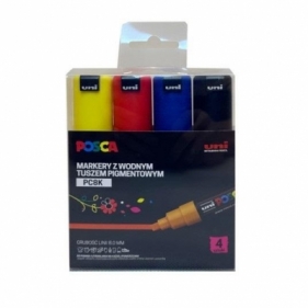 Markery plakatowe PC-8K 4 kolory POSCA UNI