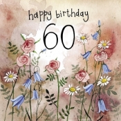 Karnet Urodziny 60 S431 Kwiaty