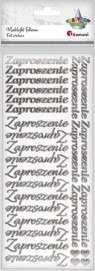  Naklejki foliowe napis Zaproszenie 28szt