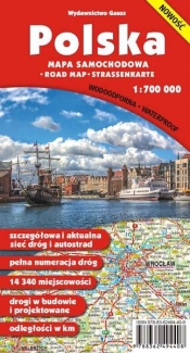 MAPA SAMOCHODOWA POLSKA 1:700 000 FOLIOWANA - Opracowanie zbiorowe