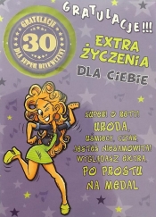 Karnet Party naklejany B6 + koperta Urodziny 30 wzór nr 08 (opakowanie 2 sztuki)
