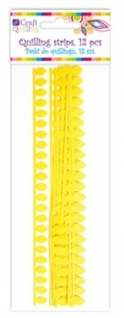 Płatkowe paski do quillingu stokrotka - żółte, 12 szt. (QGPQ-043)