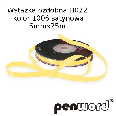 Wstążka ozdobna H022 kol.1006 satyna 6mmx25m