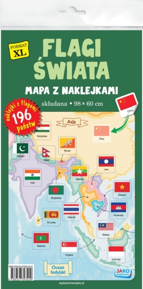 Flagi świata. Mapa z naklejkami - Opracowanie zbiorowe