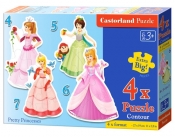 4x1 Puzzle Konturowe Pretty Princesses / B-04409