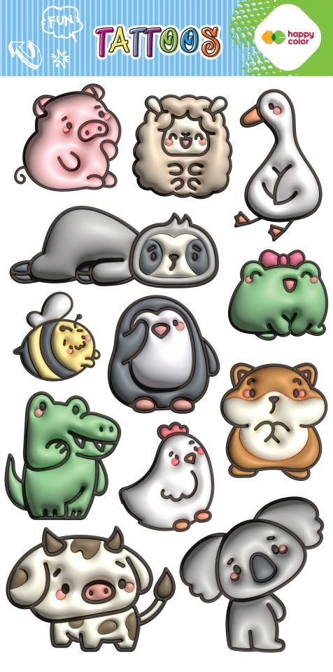 Tatuaże zmywalne - Bubble Animals