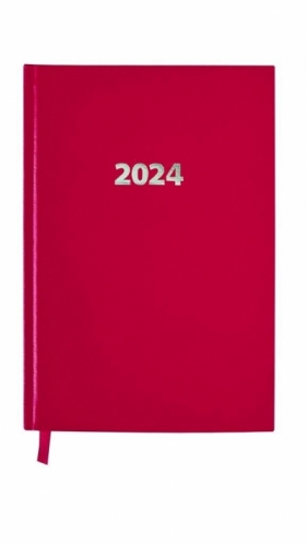 Kalendarz 2024 A4 Dzienny Elegance czerwony