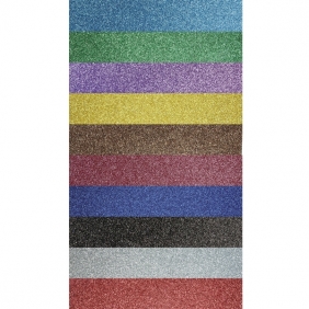 Pianka dekoracyjna brokatowa, 10 arkuszy - kolorowa (362004)