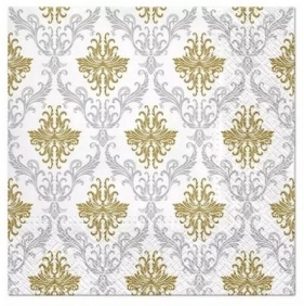 Serwetki Royal Ornament srebrne 33x33cm 20szt