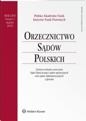 Orzecznictwo Sądów Polskich 3/2022 - preaca zbiorowa