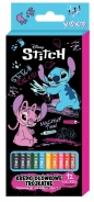 Kredki ołówkowe trójkątne Stitch Black 12 kolorów
