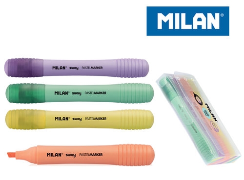 Zakreślacze MILAN SWAY, etui 4 kolory - pastelowe (162112804)