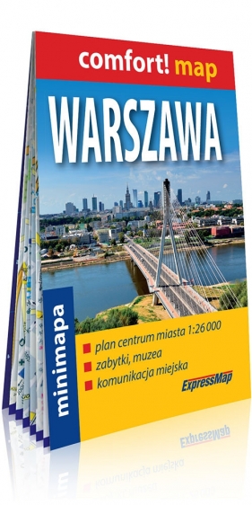 Warszawa laminowany plan miasta mini 1:26 000 - Opracowanie zbiorowe
