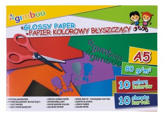 Papier kolorowy A5/10K błyszczący 80gsm