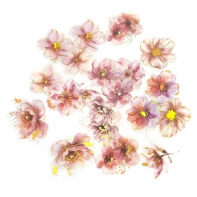 Naklejki PET kwiaty pink blush 20szt