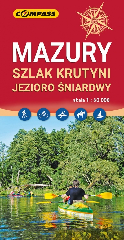 Mazury, Szlak Krutyni, Jezioro Śniardwy. Mapa turystyczna w skali 1: 60 000