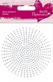Kryształki samoprzylepne. Papermania 2 mm Silver 424 szt