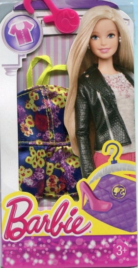 Barbie Ubranko top dla Barbie granatowy w kwiatki