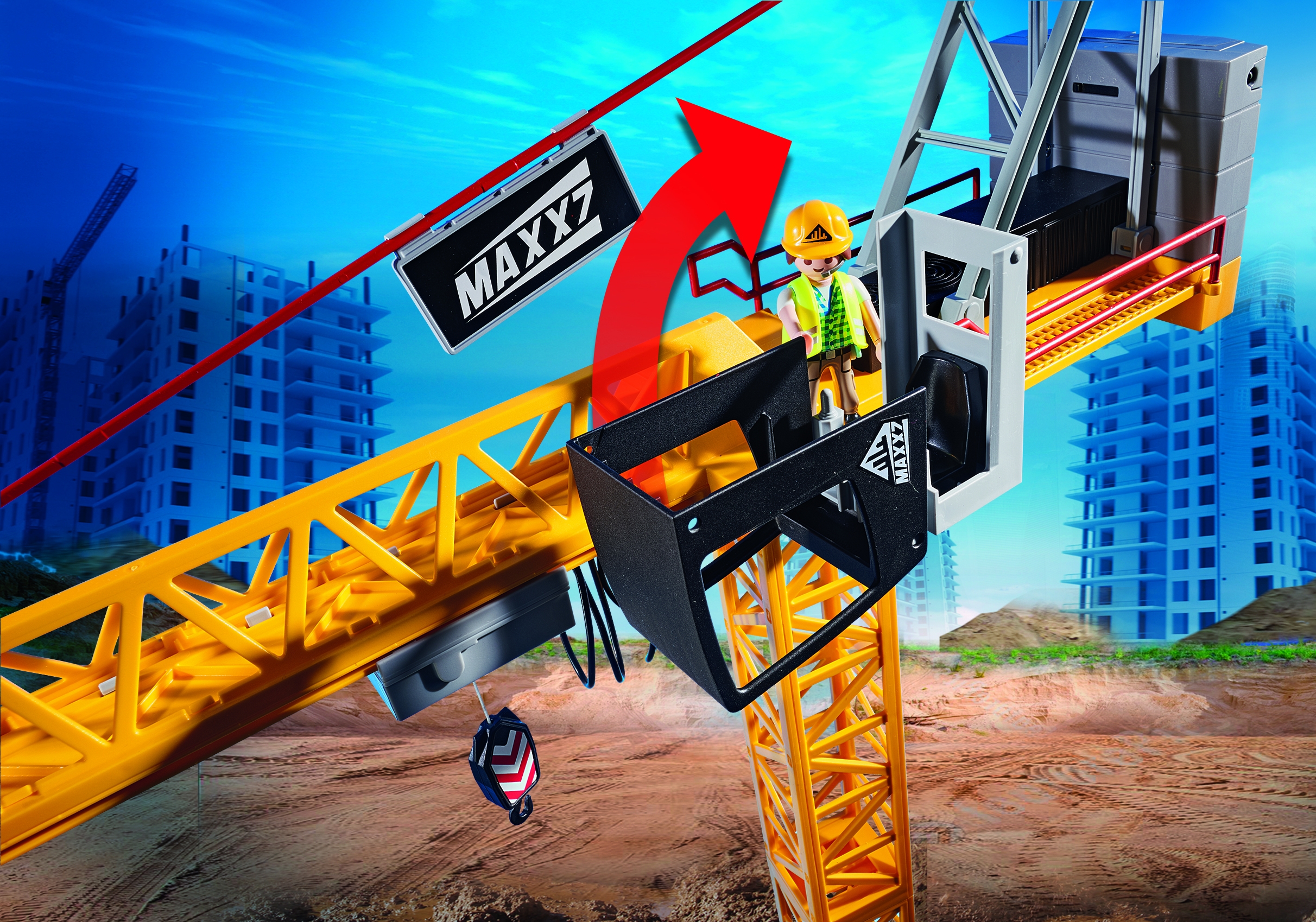 Playmobil City Action, Zdalnie sterowany żuraw z elementem konstrukcyjnym (70441)