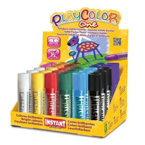 Farby w sztyfcie playcolor display 30 sztuk w 12 kolorach podstawowych (58241)