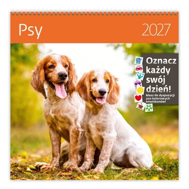 Kalendarz 2027 ścienny 30x30cm Psy HELMA