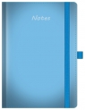  Notes A5 pastelowy z gumką błękitny kratka biały papier