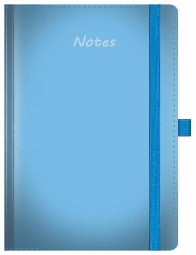 Notes A5 pastelowy z gumką błękitny kratka biały papier