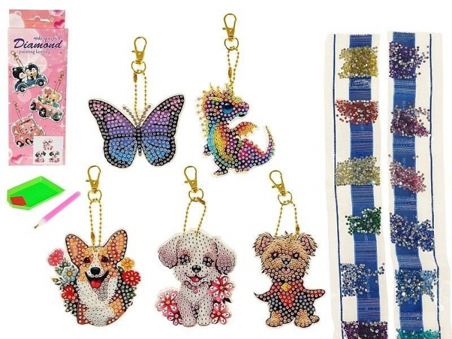 DIY breloczki z brekolami i diamencikami MIX