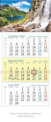 Kalendarz 2017 trójdzielny KT 01 Wodospad