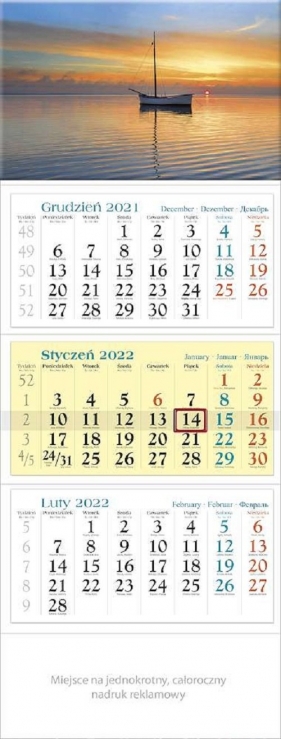 Kalendarz 2022 trójdzielny KT 03 ŁÓDKA