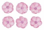 Ozdoba papierowa kwiaty samoprzylepne clematis różowe 6szt(252012)