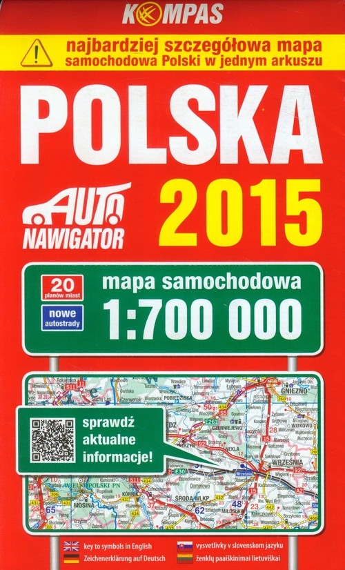 Polska Mapa samochodowa 1:700 000