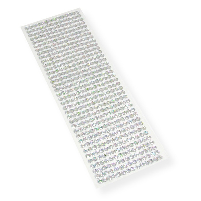 Kryształki samoprzylepne srebrne 6mm