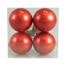  Bombki z efektem rosy czerwone 4szt