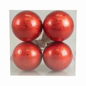 Bombki z efektem rosy czerwone 4szt