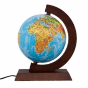Globus fizyczny podświet. drewniana opr. 25cm UA