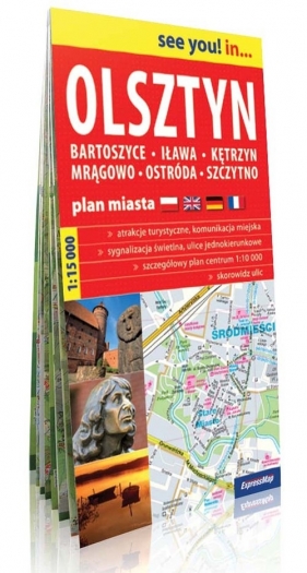 Olsztyn Bartoszyce Iława Plan miasta 1:15000 - Praca zbiorowa