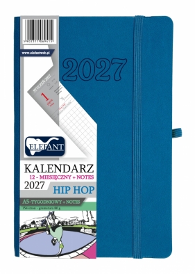 Kalendarz 2027 12 miesięczny A5 tygodniowy Hip Hop - atramentowy
