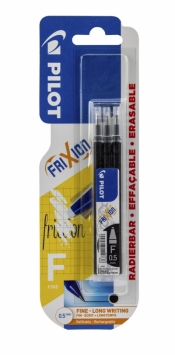 Wkład Frixion Ball Clicker 0,5 czarny Pilot blister 3szt.