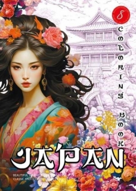 Kolorowanka A4 pionowa 8 obrazków Japan fiolet