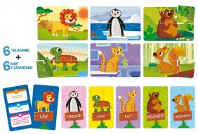 Zabawa i edukacja - Puzzle dziecięce i flashcards - Zwierzęta (304-PL72675)