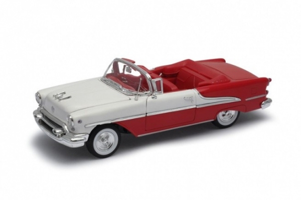Model kolekcjonerski 1955 Oldsmobile Super 88 czerwono biały (22432-1)