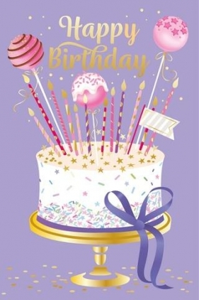 Karnet Urodziny - Lilac Birthday Cake