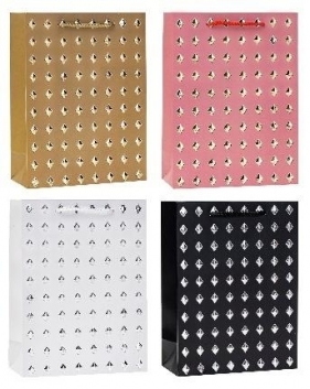 Torebka ozdobna 18x23x8cm hot-stamp mix ROZETTE