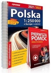 Atlas samachodowy Polska 1:250 000 2021/2022 + PP - Opracowanie zbiorowe