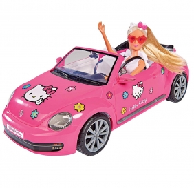 Steffi: lalka w kabriolecie VW Beetle z motywem Hello Kitty