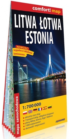 comfort! map. Litwa Łotwa Estonia. Mapa samochodowa 1:700 000
