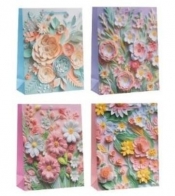 Torebka ozdobna 18x23x8cm Kwiaty MIX